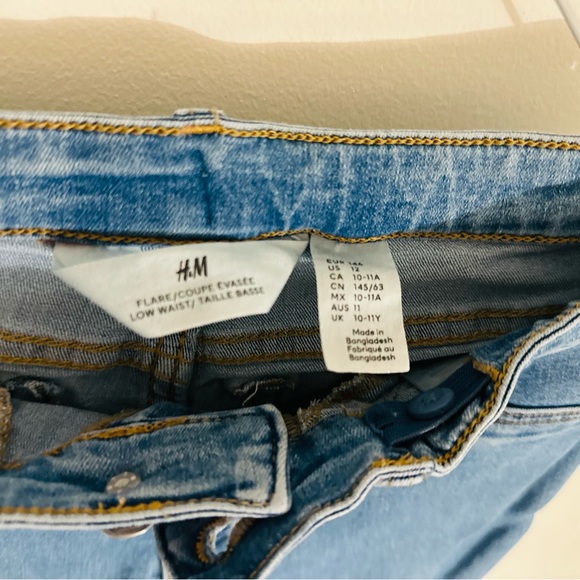H&M Blue Flare Wide Leg Jeans KIDS US 12 - Picture 5 of 5